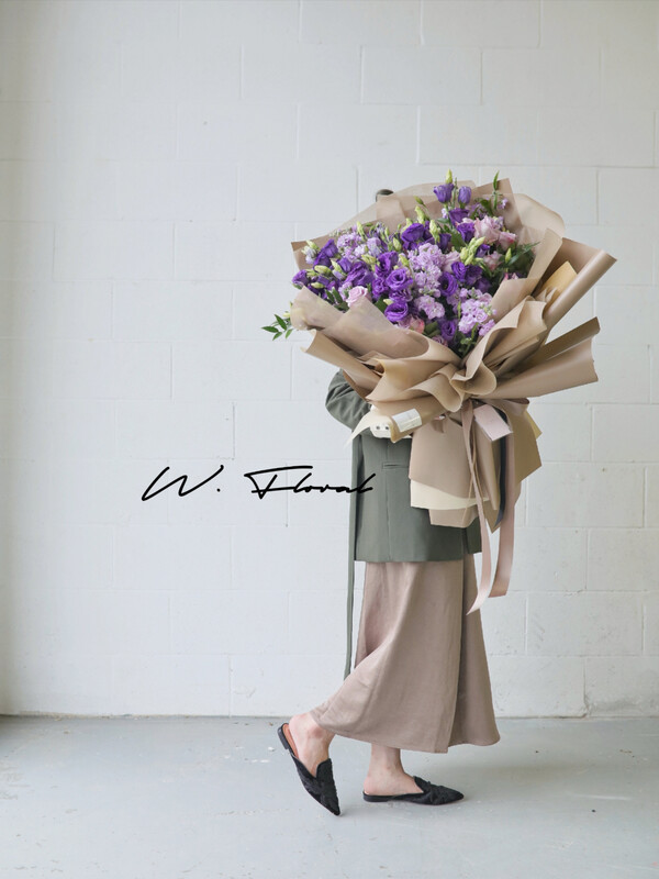 Oversized purple mixed bouquet with premium seasonal flowers