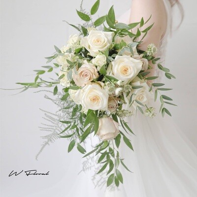 Cascading bridal bouquet by W Floral Studio