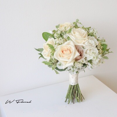 Classic round bridal bouquet by W Floral Studio