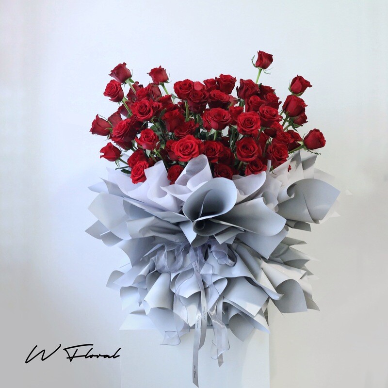 Large red rose statement bouquet by W Floral Studio Toronto