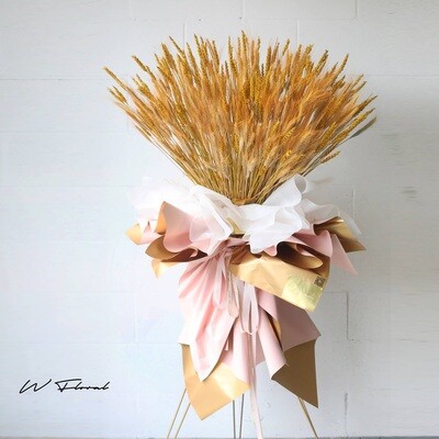Golden barley grand opening dried flower arrangement Toronto