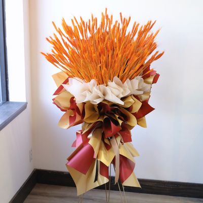 Golden barley grand opening dried flower arrangement Toronto
