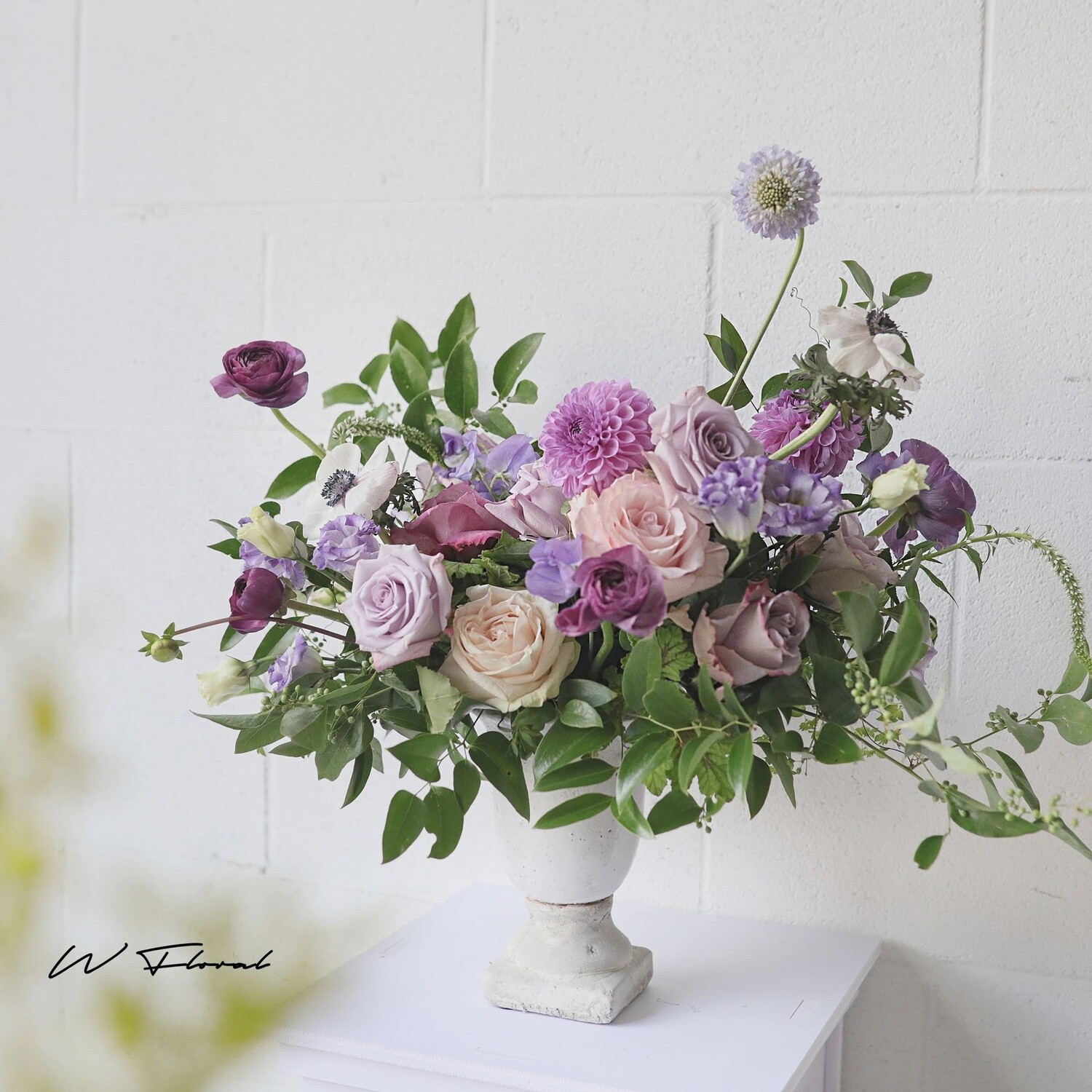 Garden Style Dinner Table Flowers Antique Compote Centrepiece