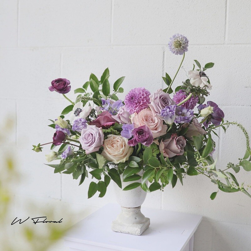 Garden Style Dinner Table Flowers Antique Compote Centrepiece