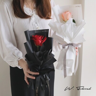 One premium rose bouquet available in multiple colours and wrapping styles