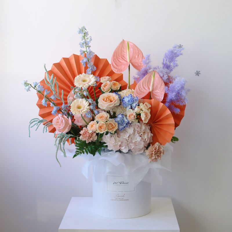 Fresh grand opening flower arrangement for reception desk GTA