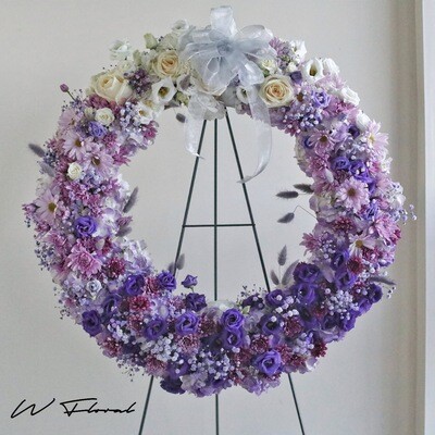 Gentle Purple Shades Funeral Wreath