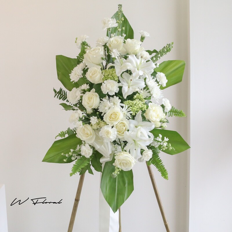 white funeral standing spray Toronto GTA