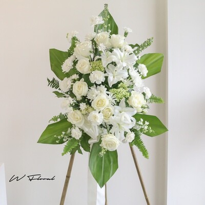 white funeral standing spray Toronto GTA