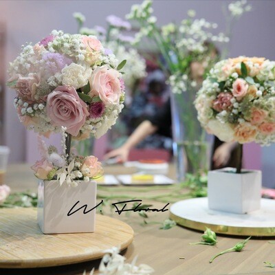 Flower topiary workshop at W Floral Studio Richmond Hill