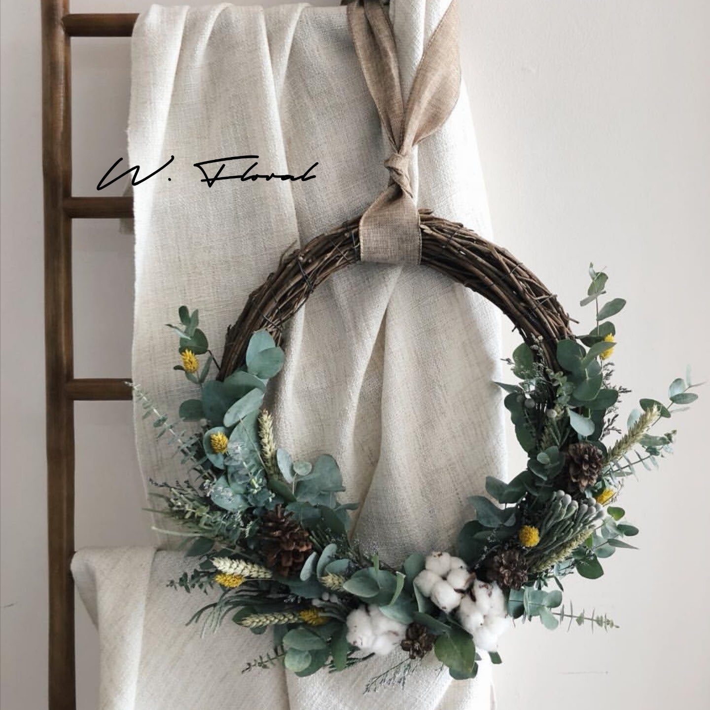 Dried flower wreath workshop at W Floral Studio Richmond Hill