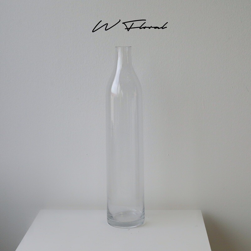Tall bottleneck vase with slender minimalist silhouette