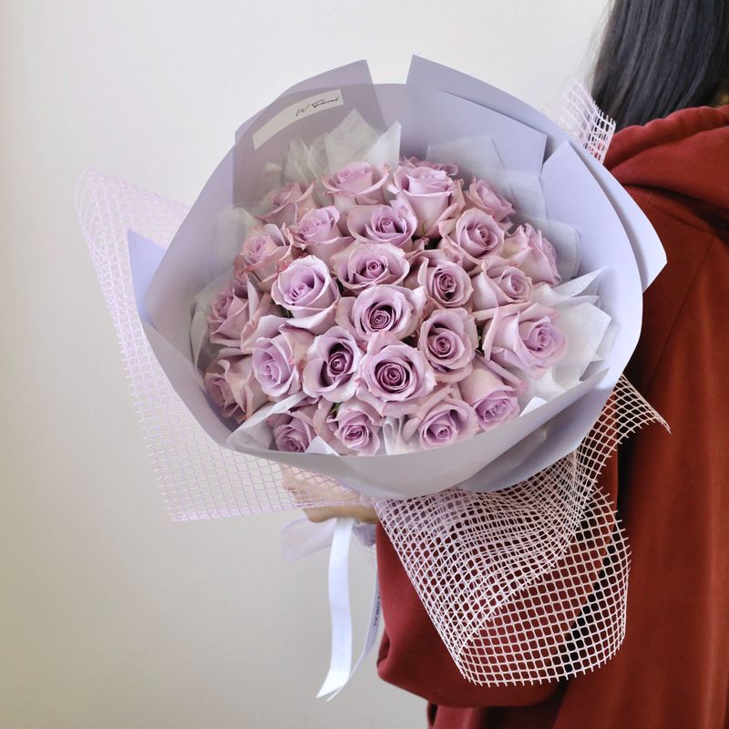 24 lavender rose bouquet for anniversary and birthday gift