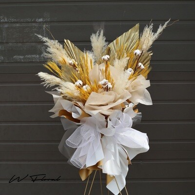 Dried flower grand opening standing arrangement Toronto