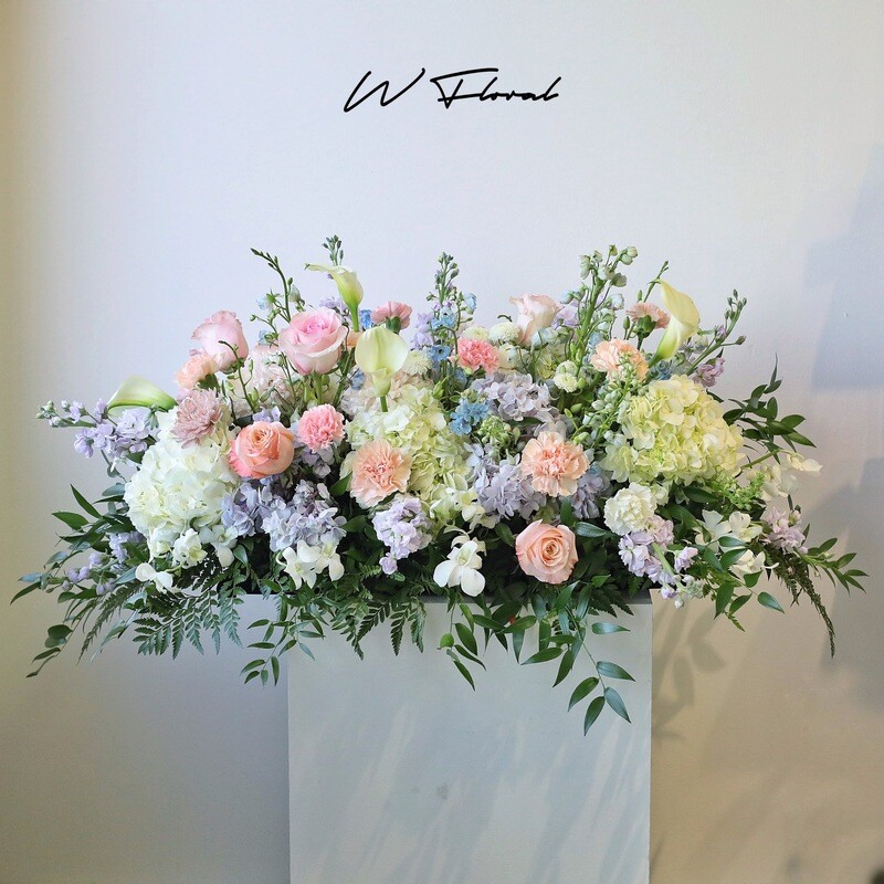 pastel casket spray funeral flowers Toronto GTA