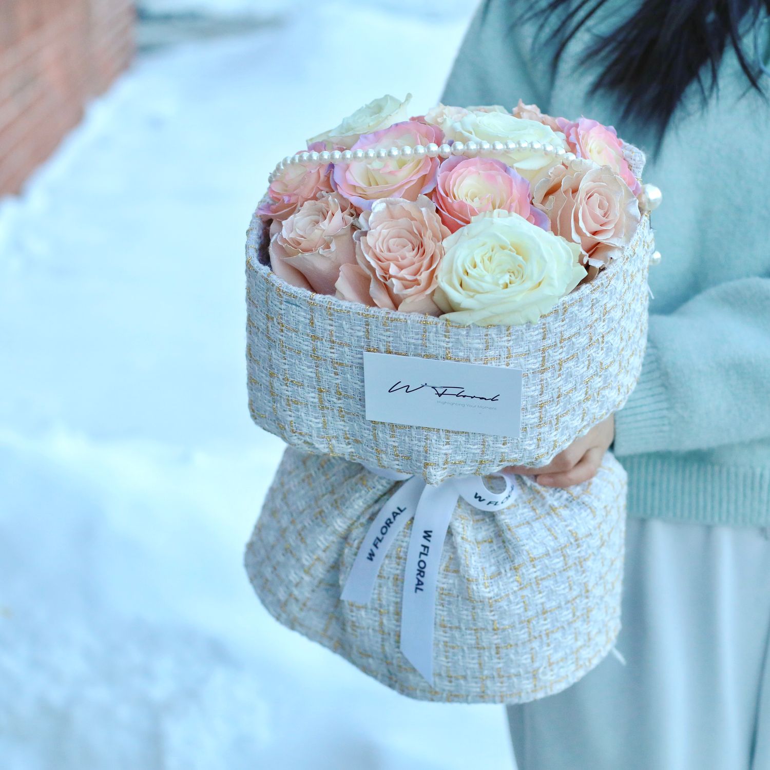 Tweed &amp; Pearl Round Rose - Pearl Pink - Valentine's Day 2026