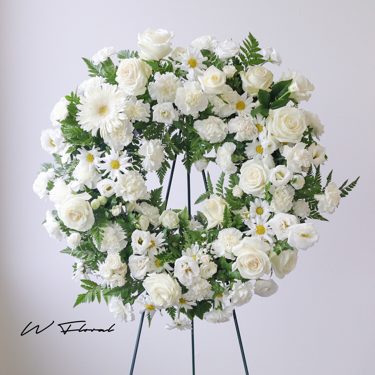 premium white funeral wreath Toronto GTA