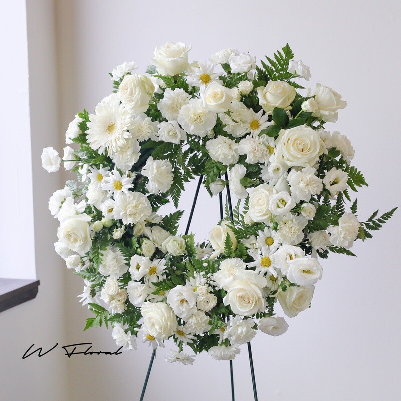 Tribute White Premium Funeral Wreath