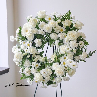 Tribute White Premium Funeral Wreath