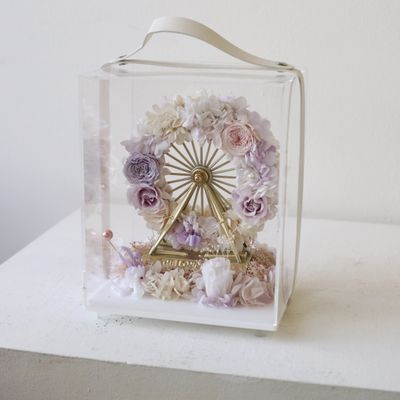 Preserved Flower - Mini Preserved Ferris Wheel Carry On - Icy Lavender Pink