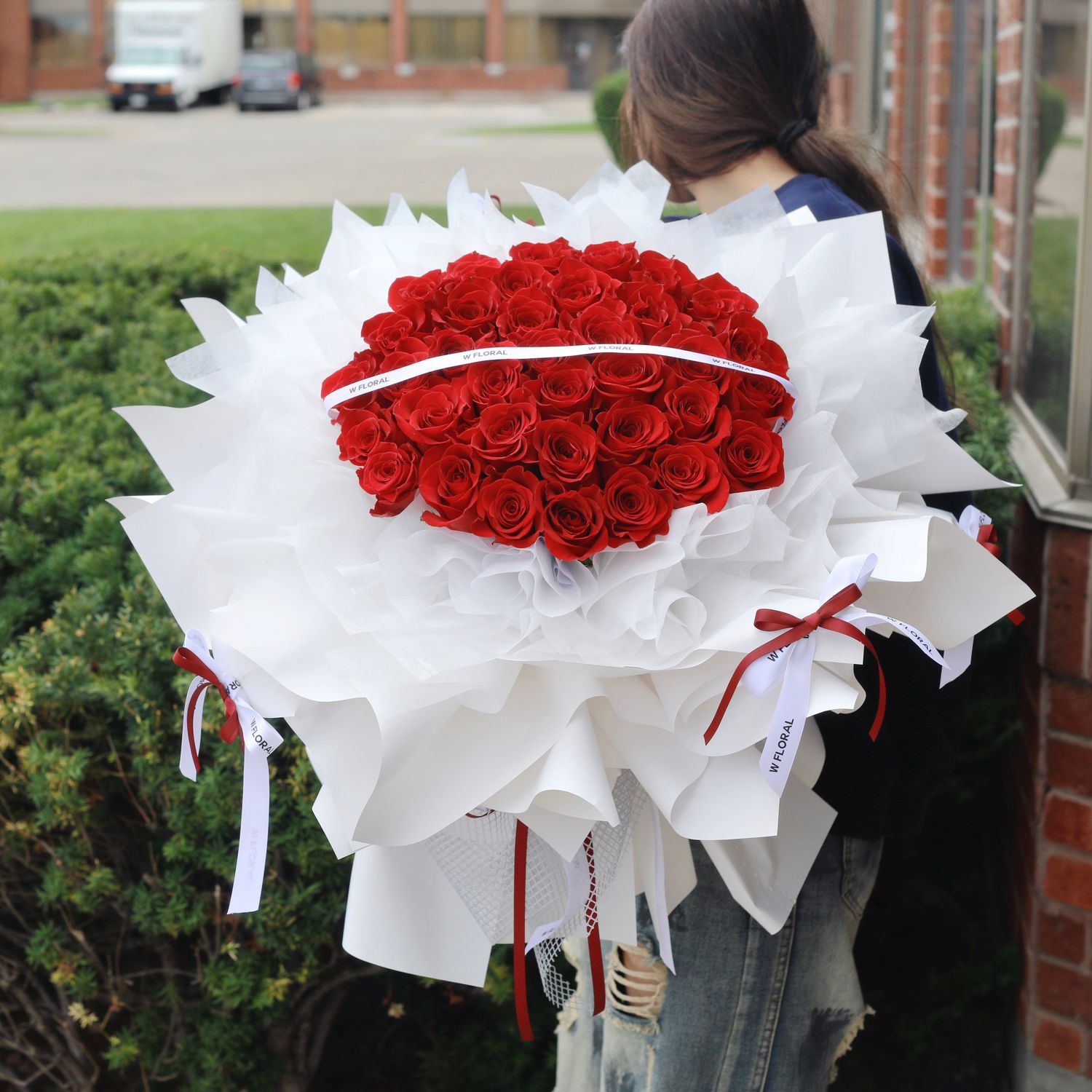 Ballet Round Bouquet Red Rose