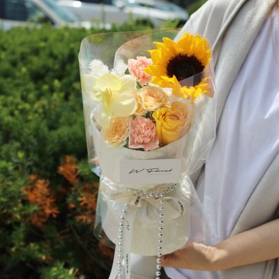 Mini yellow mixed bouquet by W Floral Studio
