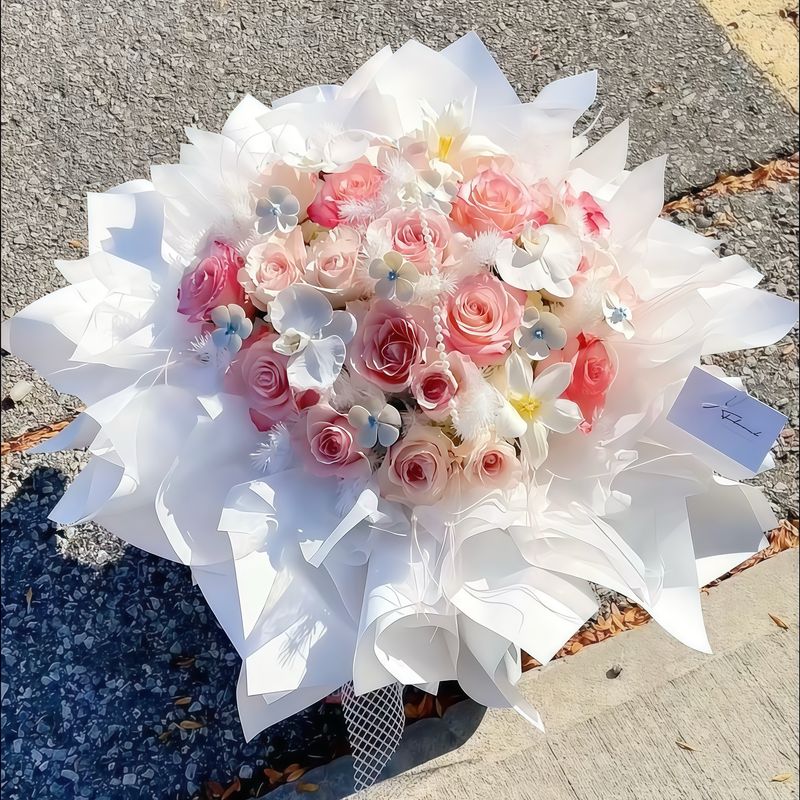 Princess-inspired pink bouquet with romantic seasonal flowers