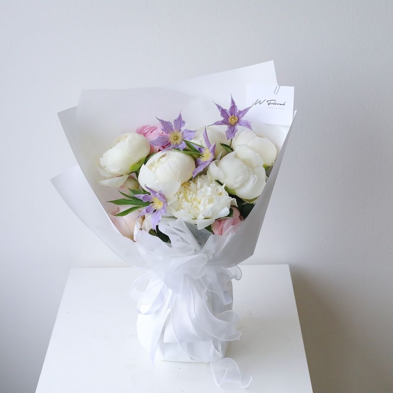 Starry Peony Peonies Clematis Bouquet Starry Peony Peonies Clematis Bouquet