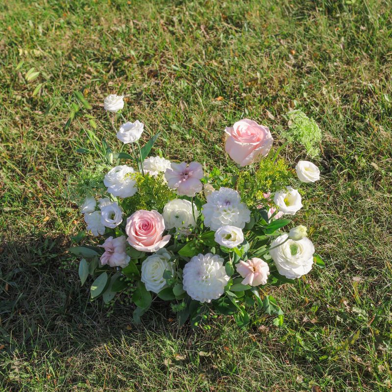 1 feet long wedding floor arrangement with fresh seasonal flowers by W Floral Toronto