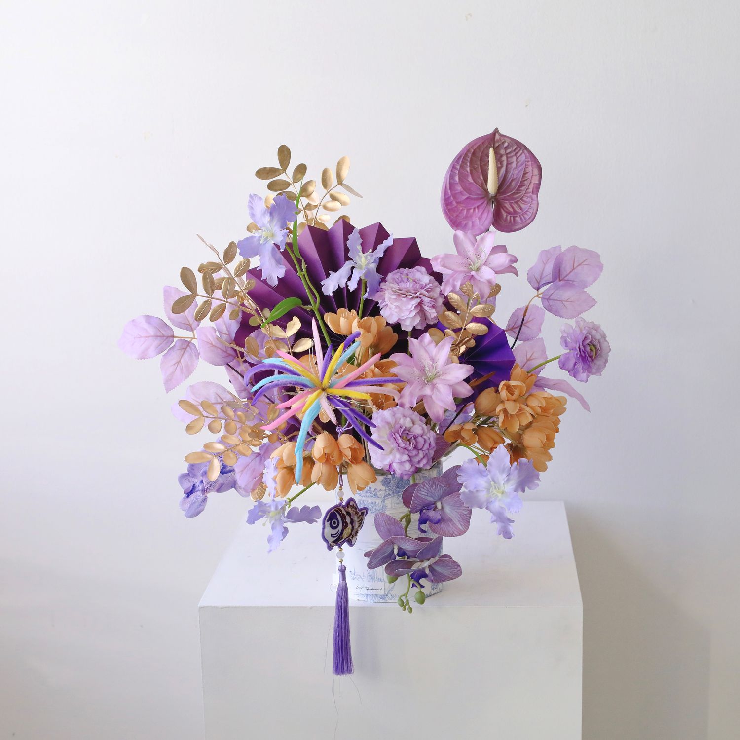Purple Aura Box Arrangement - Artificial Flower - 2026 Lunar New Year