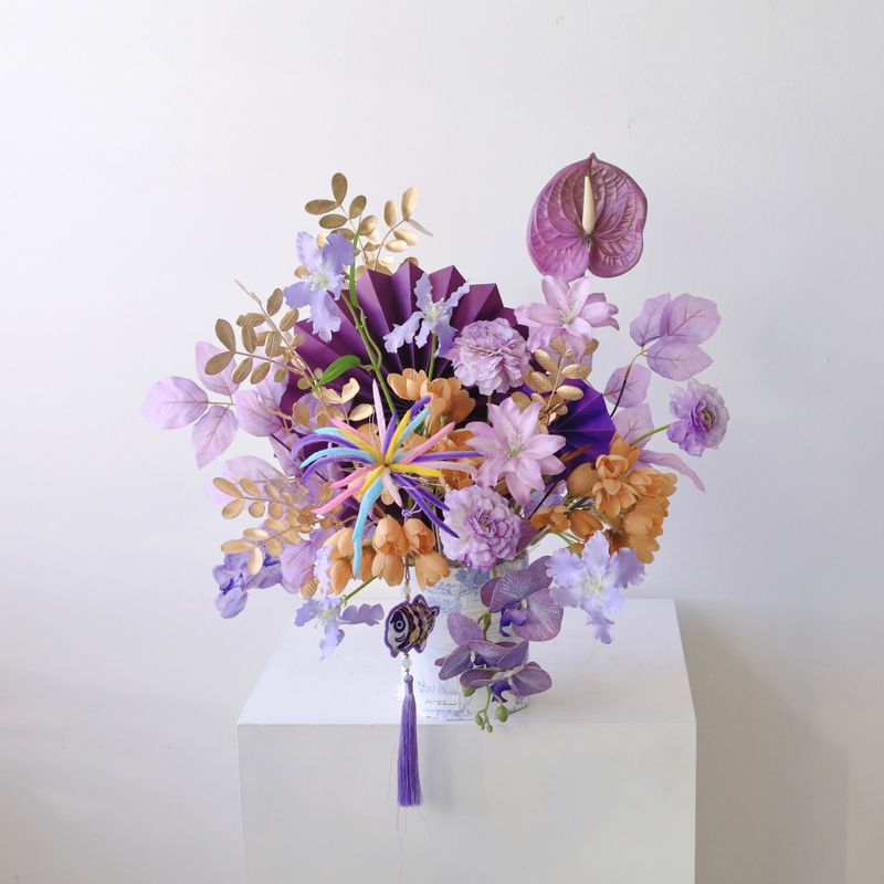 Purple Aura Box Arrangement - Artificial Flower - 2026 Lunar New Year