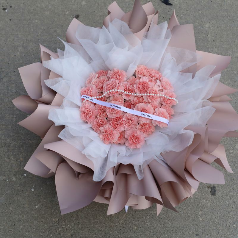 My Princess Mum Classic Heart Carnation Bouquet -  Mother's Day 2026