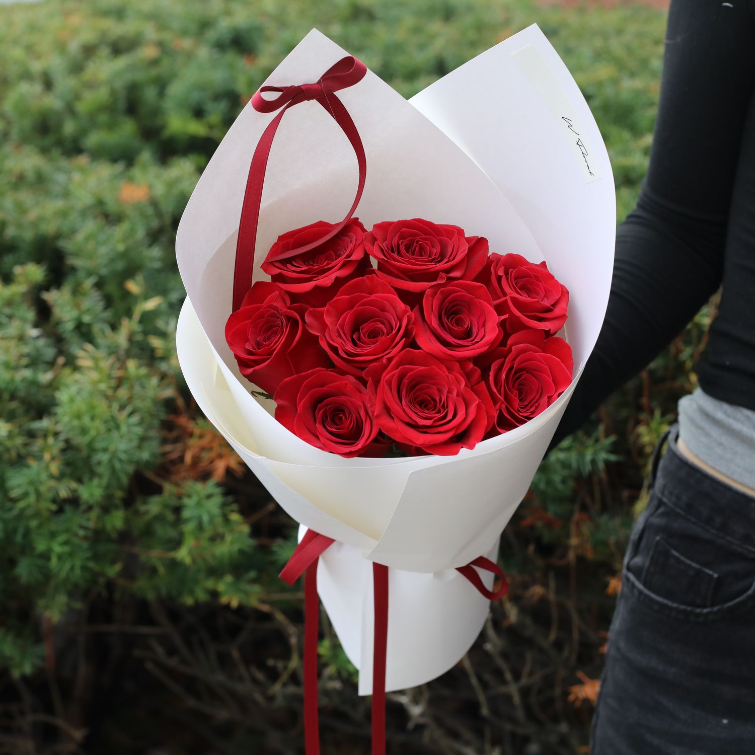 My Juliet red rose round bouquet by W Floral Studio Toronto