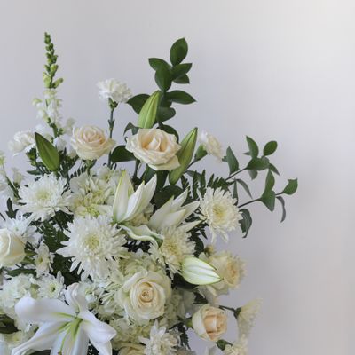 Eternal Grace White Funeral Standing Spray