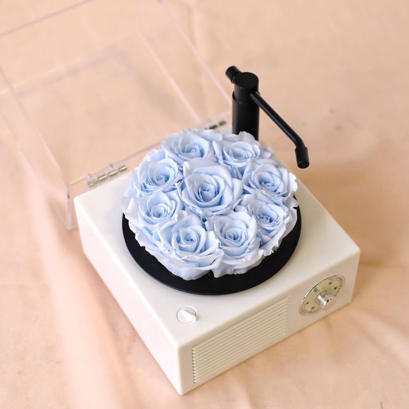 Preserved Rose - Mini Melody Bloom Bluetooth Speaker - Light Blue