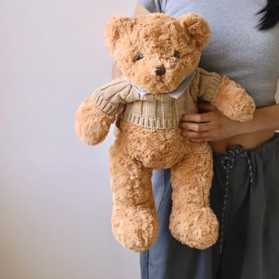 Large 19-inch plush teddy bear add-on for flowers and gifts