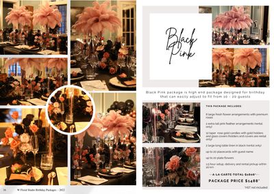 Black Pink Birthday Package | Toronto Birthday Decoration