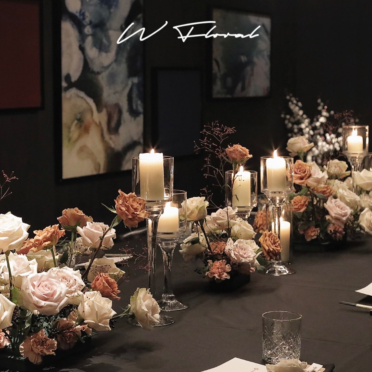 Caramel Glow luxury birthday dinner floral package Toronto