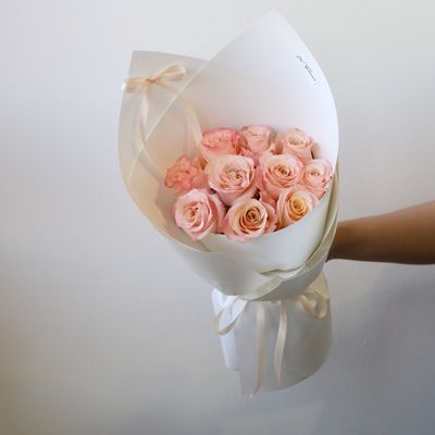 My Juliet Round Bouquet -  Salmon Rose