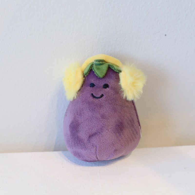 Smiling Eggplant Plush Bag Charm
