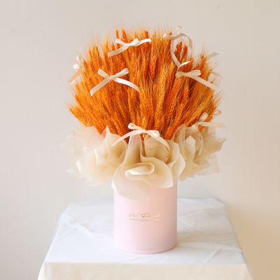 Prosperity golden wheat dried flower arrangement Toronto