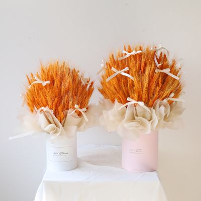 Golden barley dried flower arrangement for grand opening gift