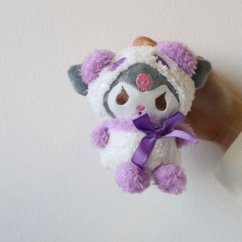 Purple Kuromi plush bag charm and keychain gift add-on