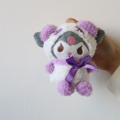 Purple Kuromi plush bag charm and keychain gift add-on