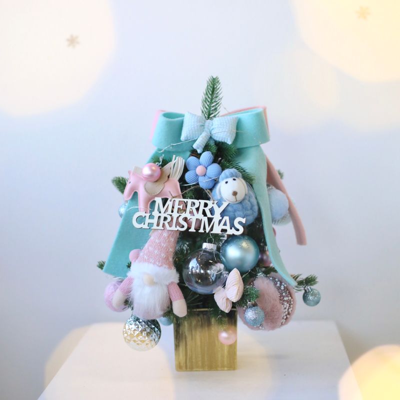 18 Inch Holly Glam Tabletop Christmas Tree - Pastel Wonderland