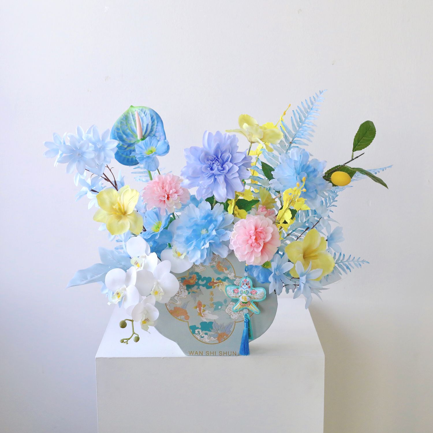 Pastel Prosperity Lantern Box Arrangement - Artificial Flower - 2026 Lunar New Year