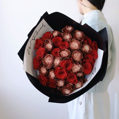 Signature Round Rose Bouquet - Velvet Chocolate - Valentine's Day 2026