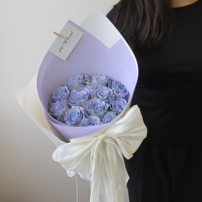 Silky Canele Round Bouquet - Blue Lavender Silky Canele Round Bouquet - Blue Lavender