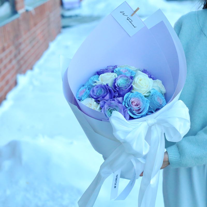Silky Canele Round Bouquet - Lavender Moonlight - Valentine's Day 2026