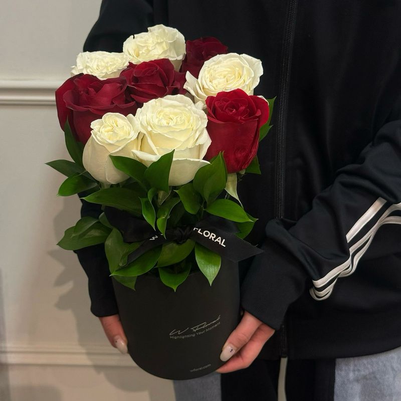 Round Rose Hug - Red &amp; White - Valentine's Day 2026